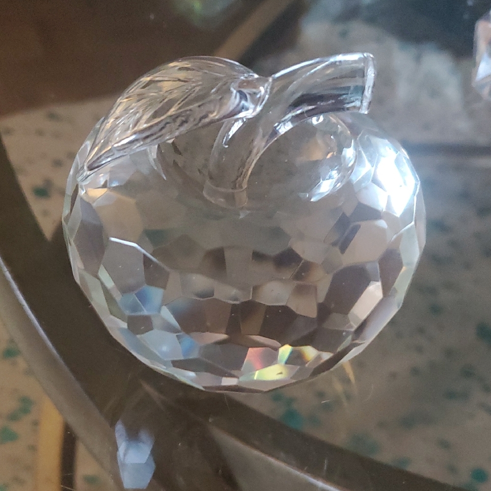 Crystal Apple Paperweight